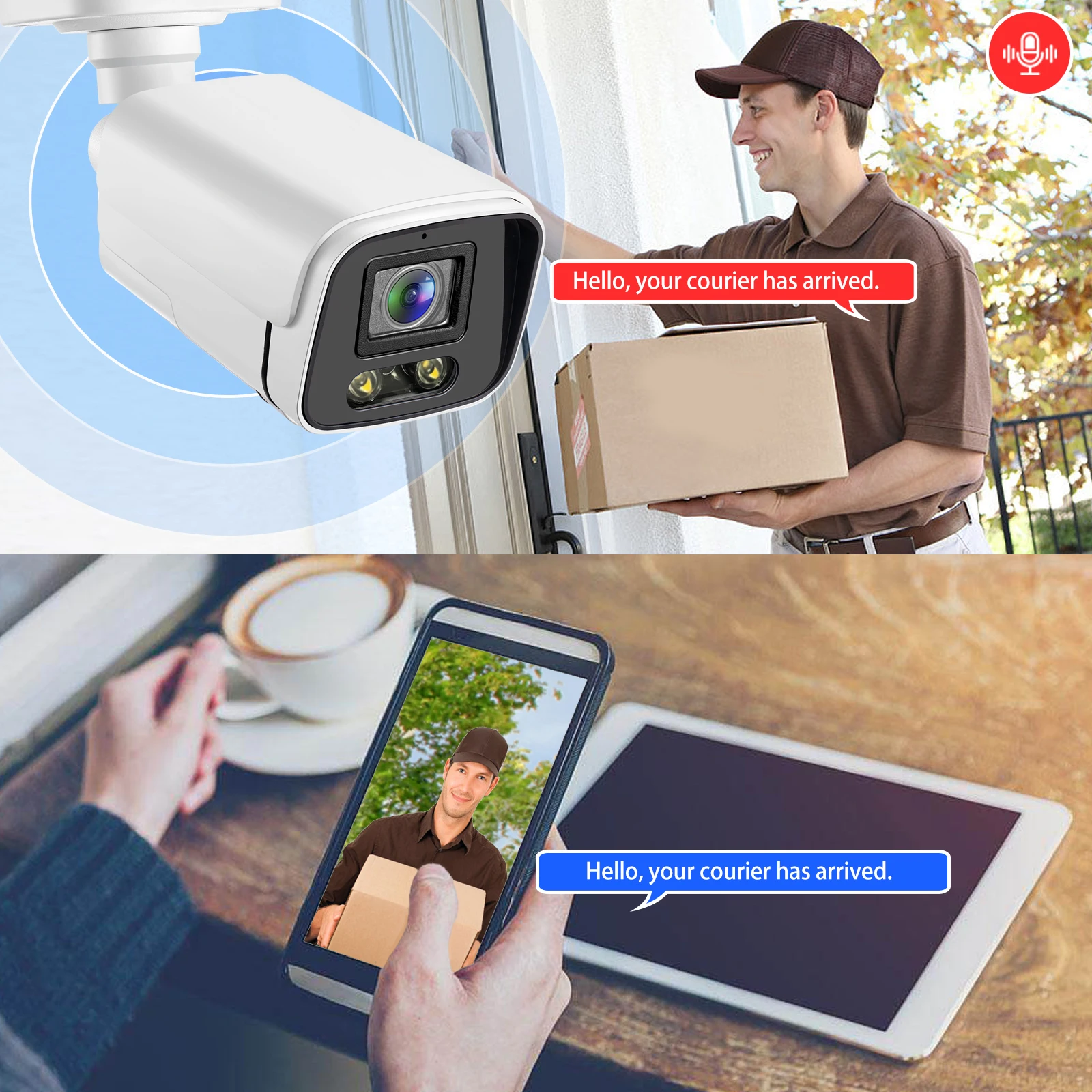 Gadinan CCTV Audio Outdoor 4K 8MP Ultra-Clear Ultimate Color Night Vision IP Camera Face Detectio POE Security Video Monitoring