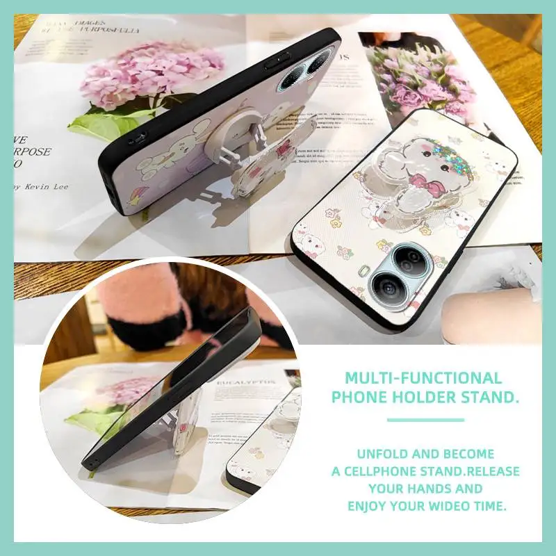 Anti-knock Anti-dust Phone Case For ZTE Libero 5G IV/Nubia Ivy glisten Durable Kickstand phone lens protection TPU Cute