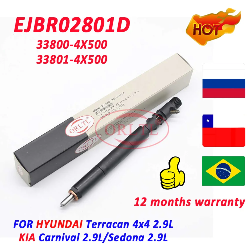 

NEW EJBR02801D Fuel Injector 33800-4X500 Diesel Nozzle 33801-4X500 FOR DELPHI HYUNDAI TERRACAN 4X4 2.9L /KIA CARNIVAL 2.9L ORLTL