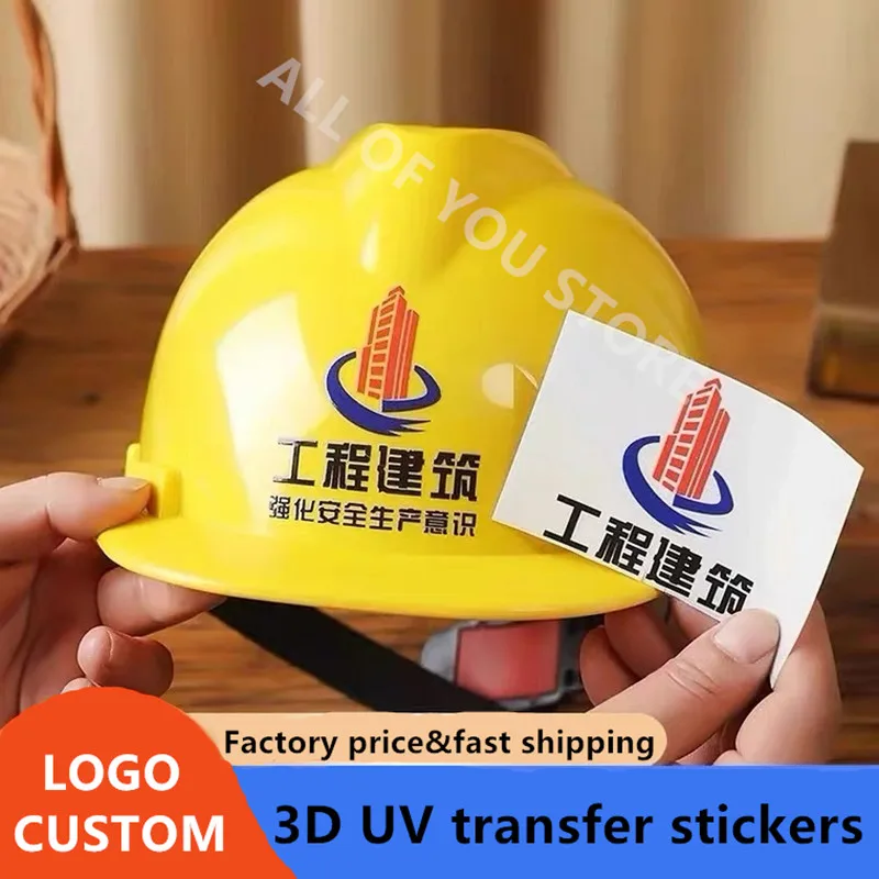 Custom HelmetTransfer 3D Stickers Metal Gold Labels UV Color Decal Personalized Brand Logo Name  Waterproof Card Custom