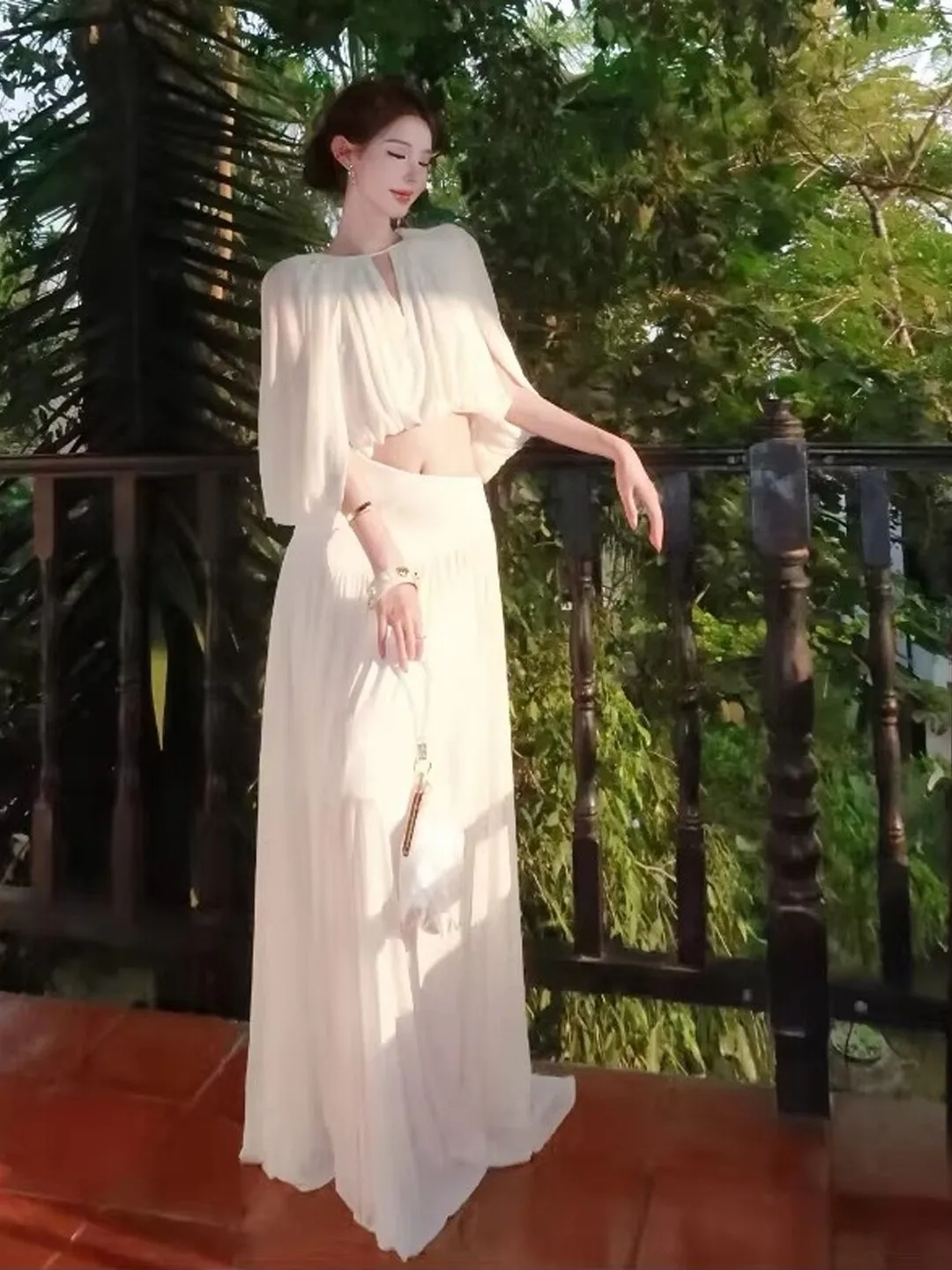 

Gentle Wind Design Beautiful Top Skirt Set Youthful Complete Outfit Two Piece Set Summer Fashion Women's Clothing Set