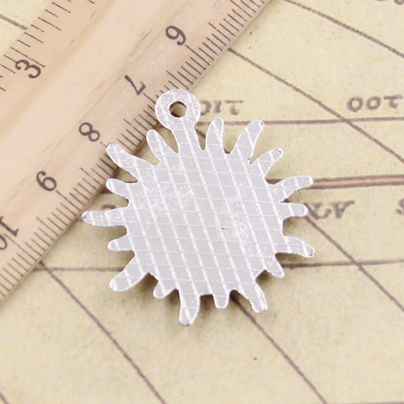 5pcs Charms sun sunburst face 36x33mm Tibetan Bronze Silver Color Pendants Antique Jewelry Making DIY Handmade Craft