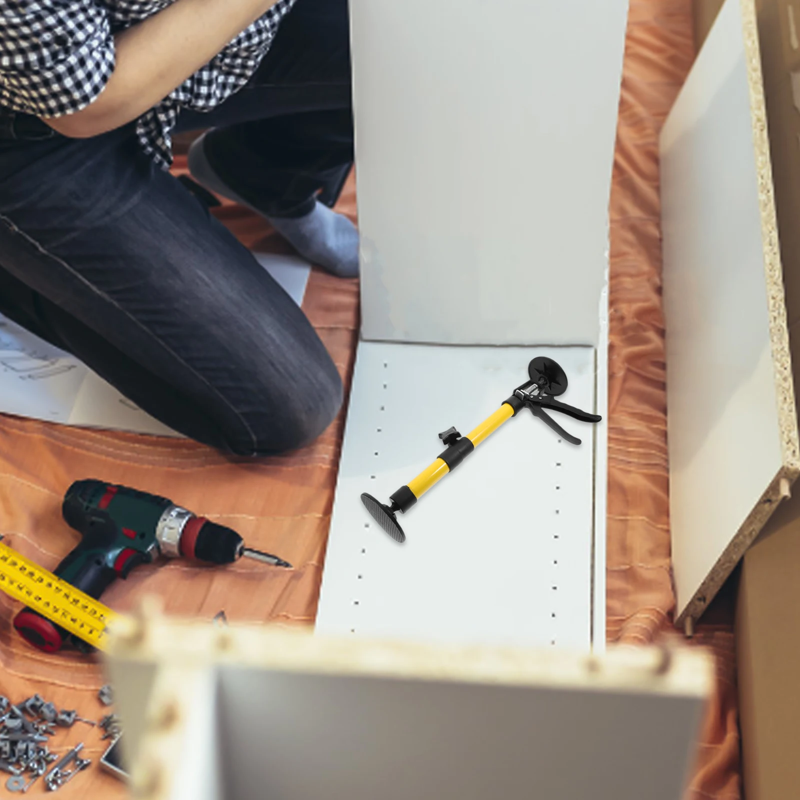 

Регулируемый домкрат для шкафа, металлический телескопический столб, высокая грузоподъемность, ABS, нержавеющая сталь, домашний шкаф для ванной комнаты, установка