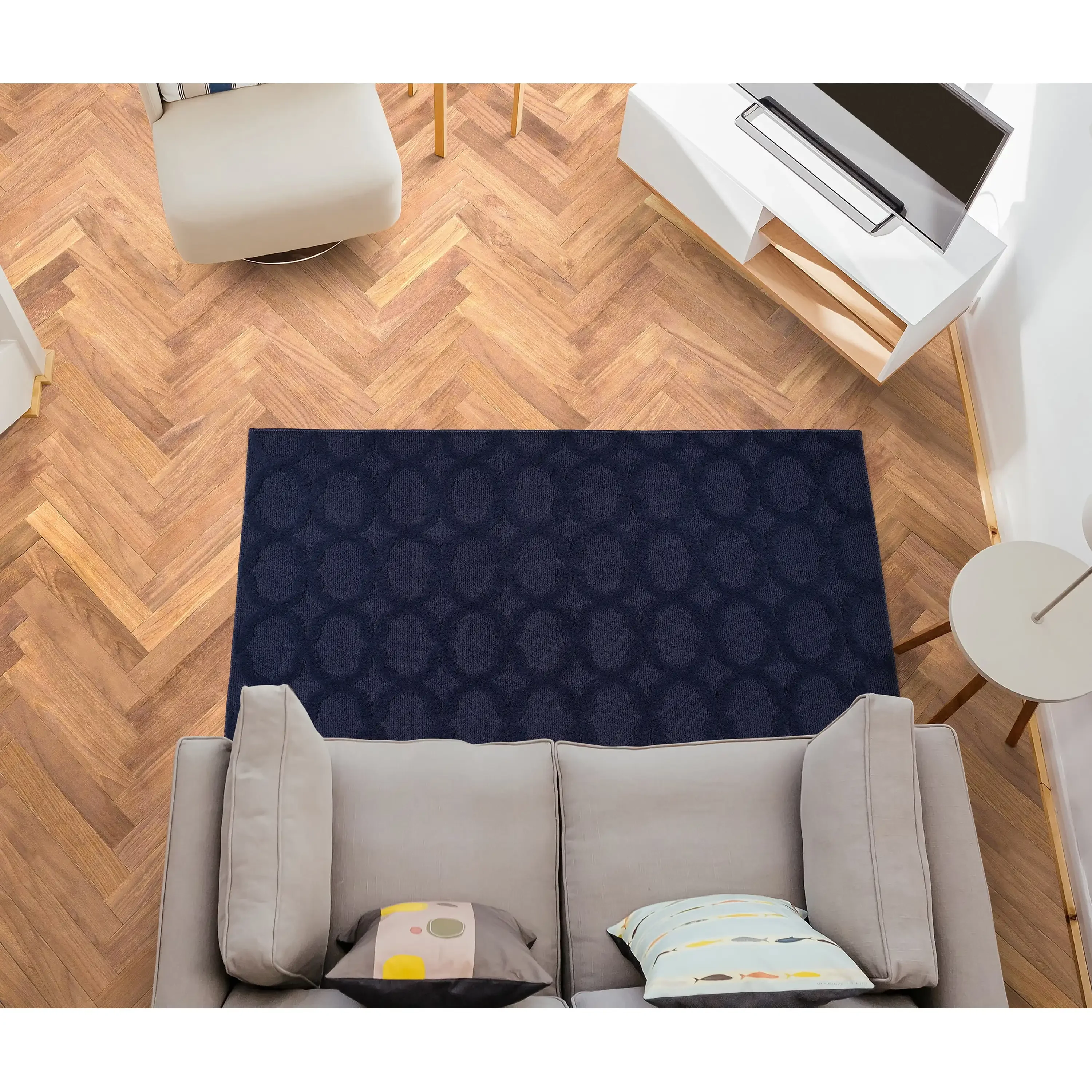 Sparta Navy Indoor Area Rug, 8' x 10'