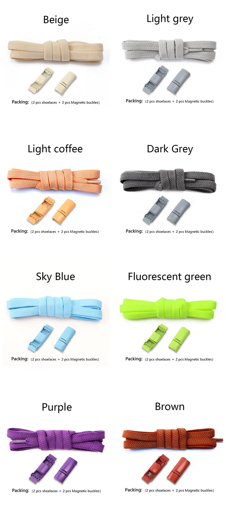 Schnürsenkel ohne Krawatte, magnetische Schnürsenkel, Clip ohne Krawatten, Schnürsenkel, flache elastische Schnürsenkel für Turnschuhe, Gummischnürsenkel, Stretch-Schnürsenkel – Detail 10