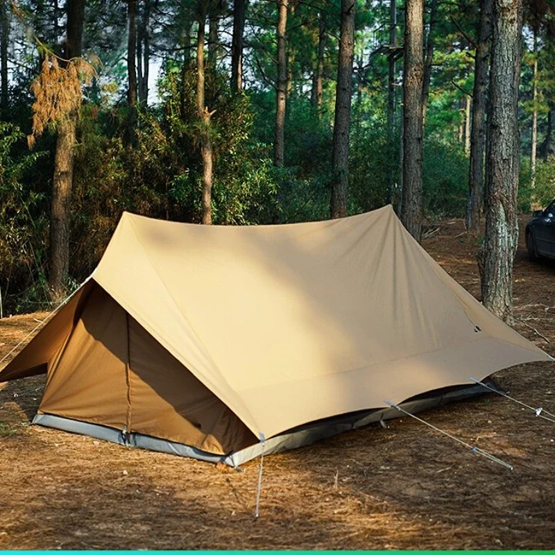 

Outdoor Camping Cotton Double Peak Tent Thickened Rain-Proof Luxury Villa Large Camping Tent