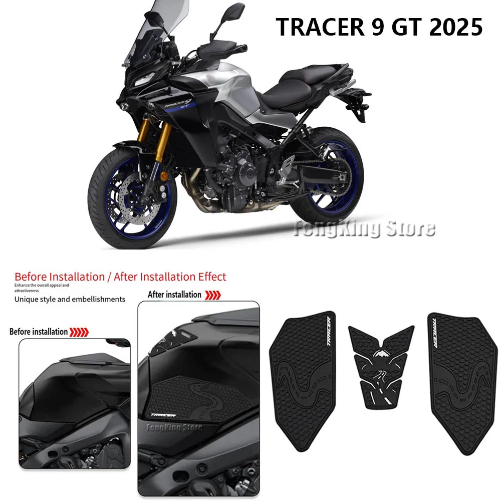 

For YAMAHA TRACER 9 GT Tracer 9 gt Tracer 9 gt 2025 Motorcycle Waterproof Fuel Tank Sticker pad Non-slip Side Rubber Stickers