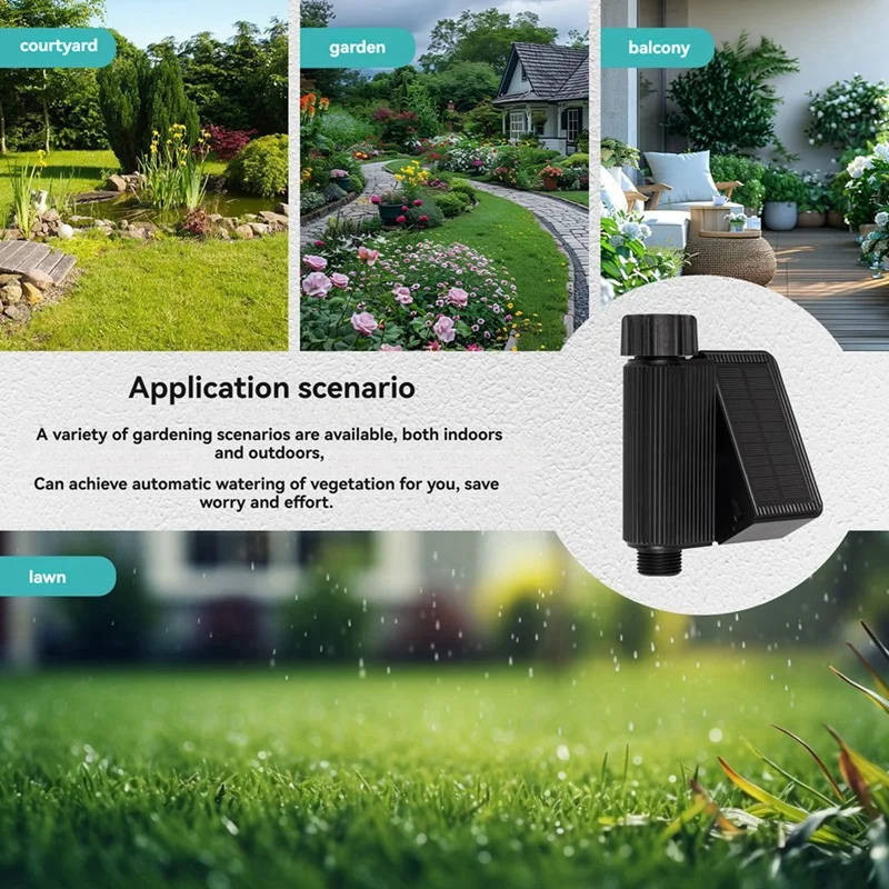 Tuya Smart Home Wifi Timed Irrigation Water Valve IP65 Waterproof With Brass Inlet Solar Powered Irrigator