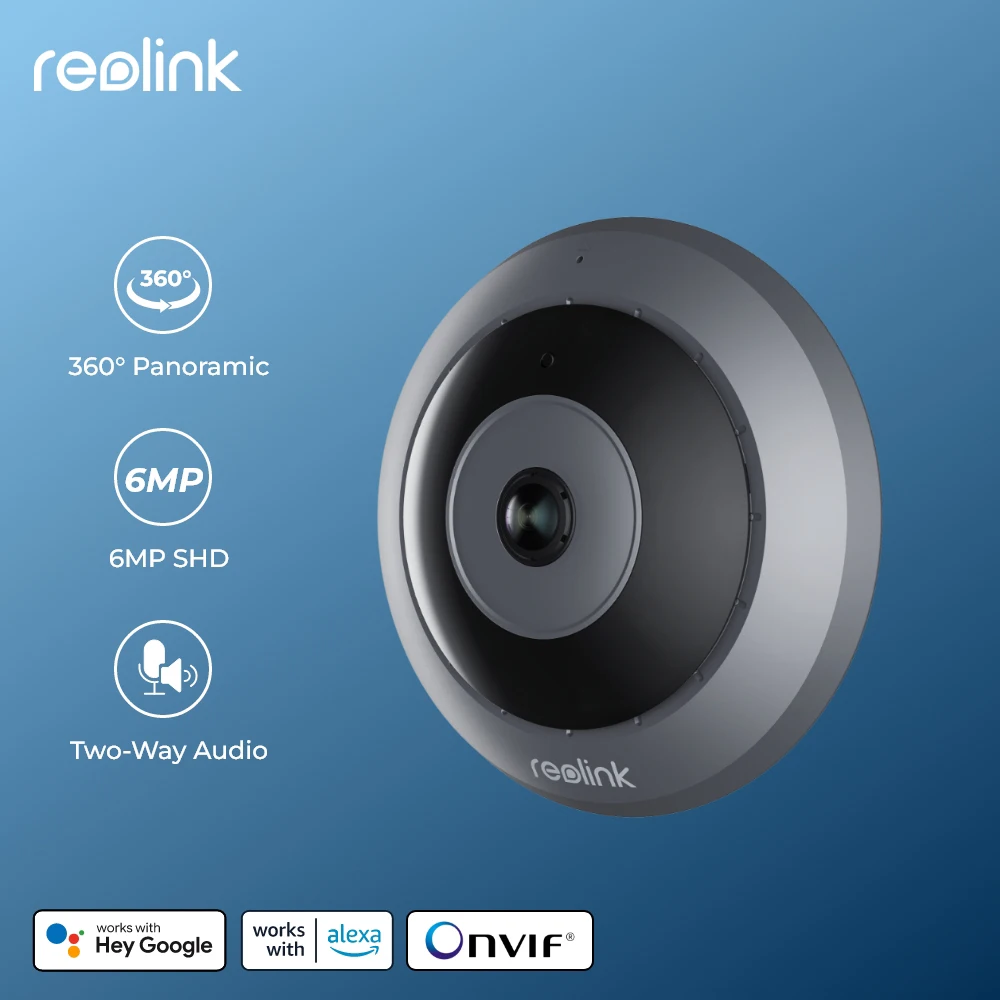 Reolink 6MP Fisheye WiFi Security Camera 2.4/5GHz Wireless Indoor Camera 2-Way Audio Smart Detection 360° Panorama IP Camera