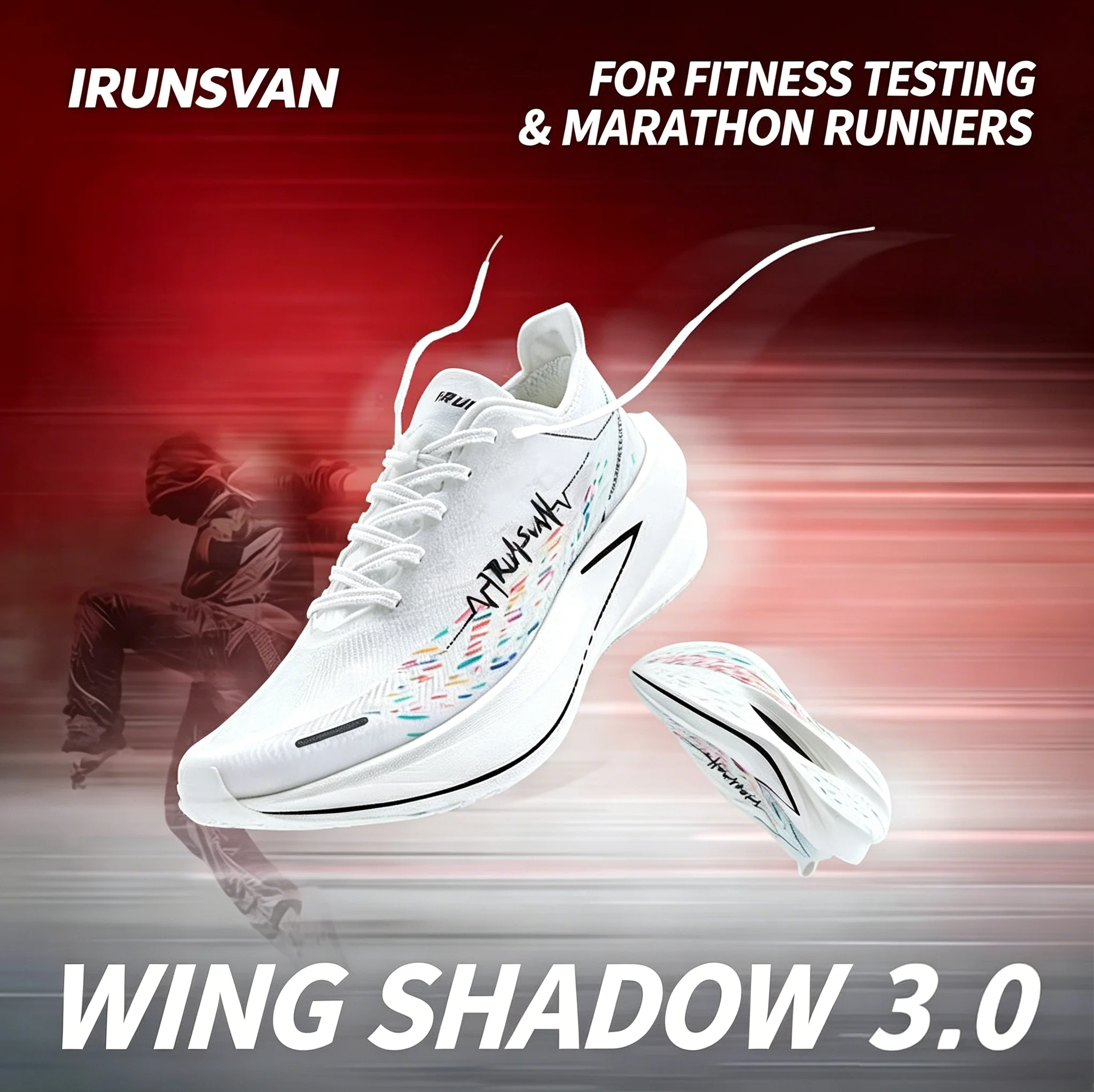 IRUNSVAN Carbon Plate Racing Shoes Marathon Running Shoes Training Shoes Breathable Cushioning Unisex 131