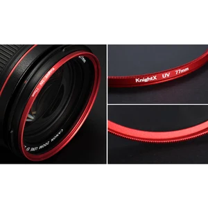 Protetor de lente de filtro UV com moldura vermelha 49mm 52mm 55mm 58mm 62mm 67mm 72mm 77mm para Fuji Sony Canon acessórios de fotografia 8 principais vendas filtro vidro fumo - №7