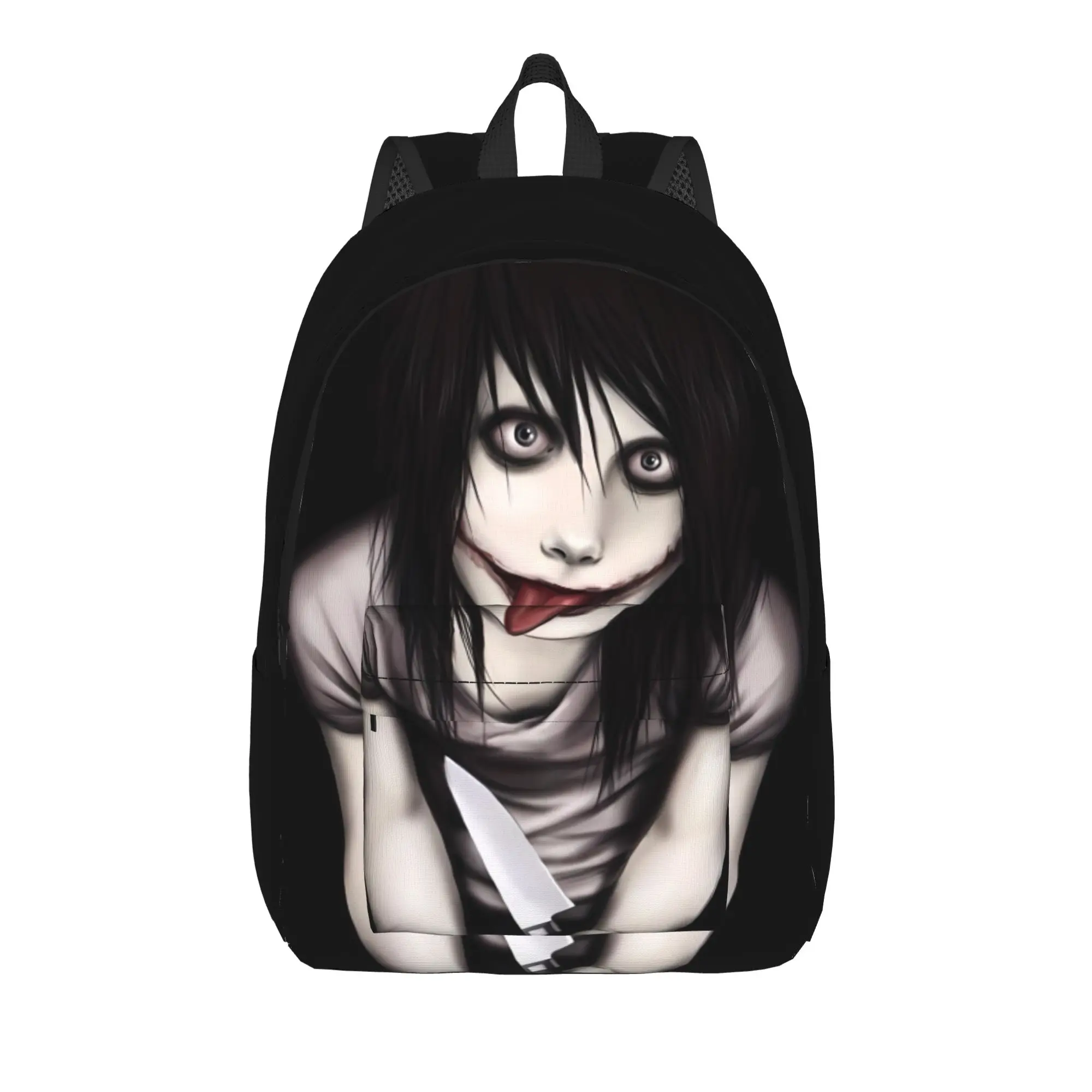 Jeff The Killer Backpack Creepypasta Travel Backpacks Women Custom Durable High School Bags Kawaii Rucksack