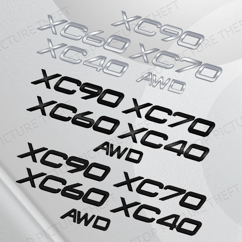 

Metal Alloy For Volvo XC90 XC60 XC70 XC40 AWD Logo Car Trunk Fender Sticker Decoration Emblem Badge Accessories Glossy black