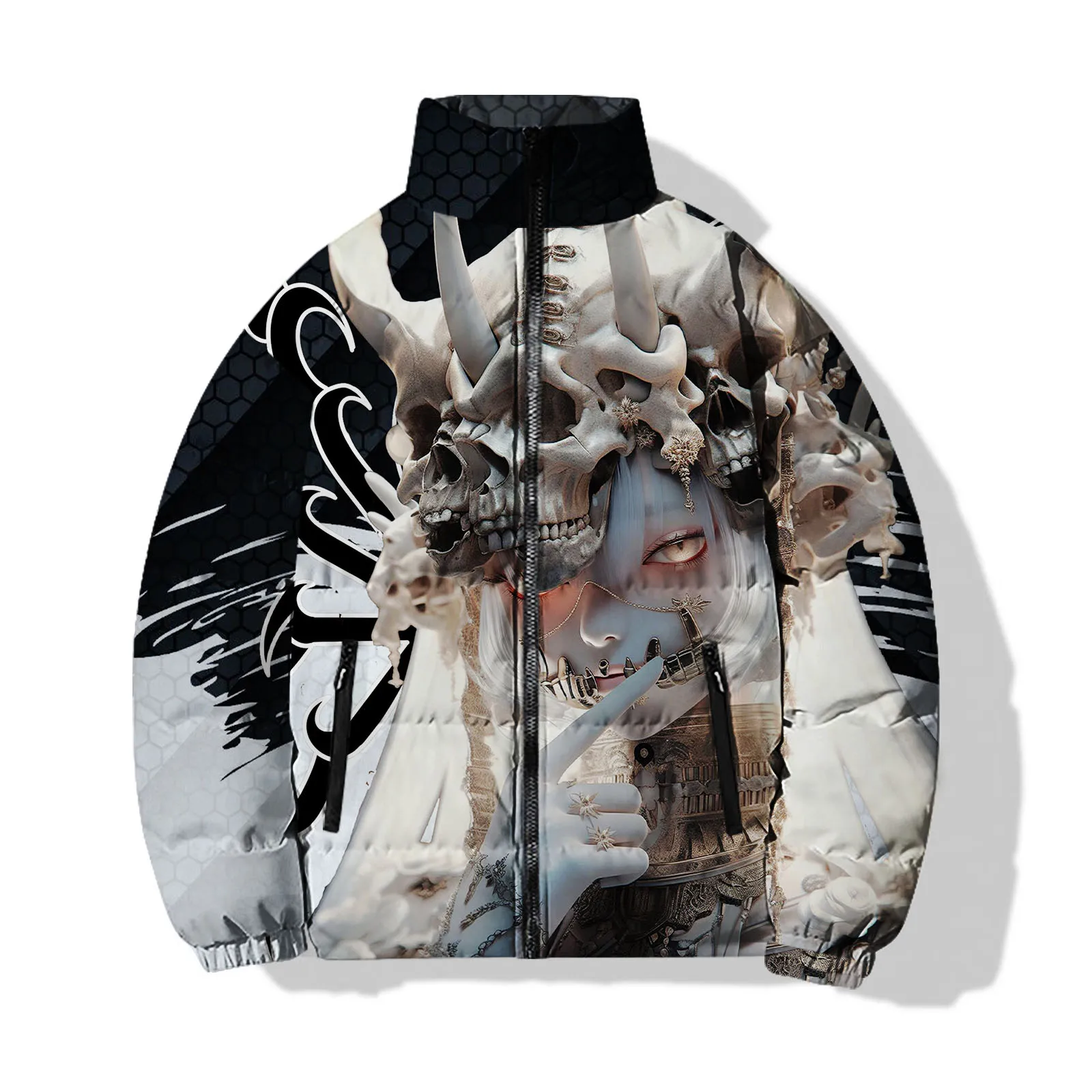 

Skeleton Parka Winter Man Cool New in Coats Down Nun Parkas Stylish and Comfortable 3D Printing Men's Clothing 2024 Puppy Coat