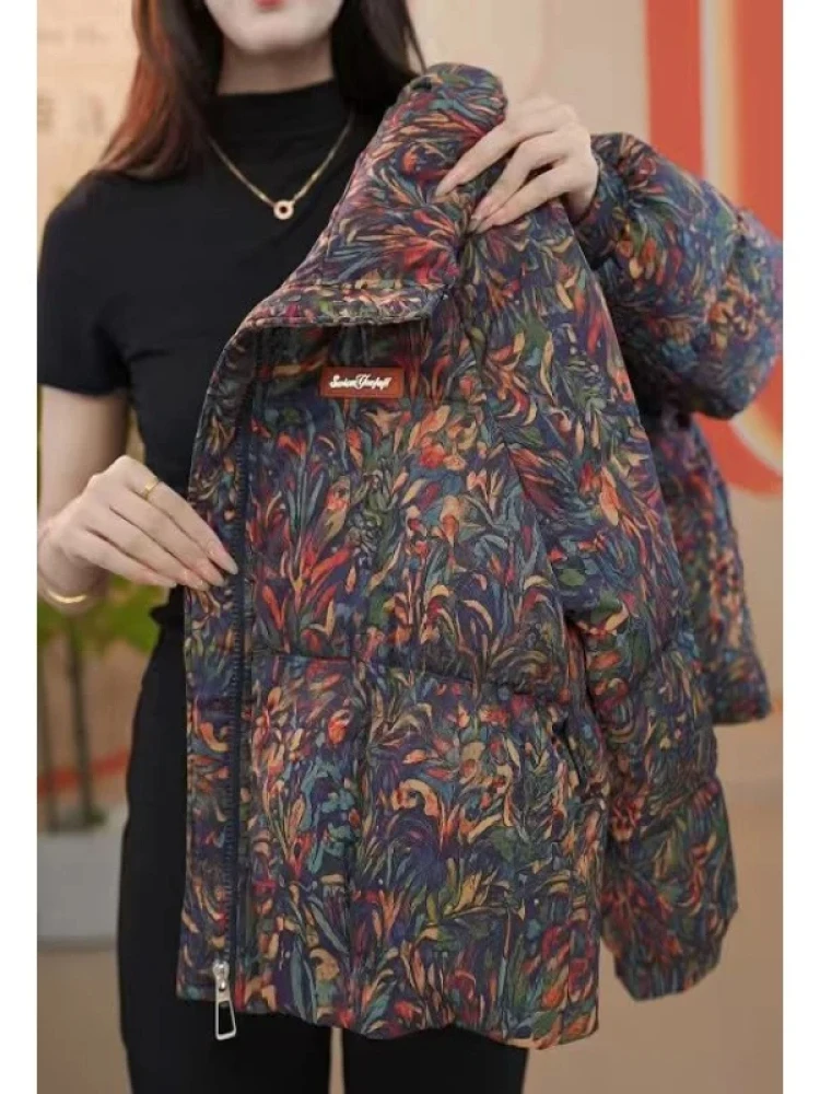 

Winter New plus Size Women's down Cotton Jaet Faionable Thiened Warm Loose Korean Sle Commute Regular Sve Long Hooded