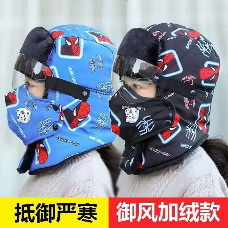 

Marvel Spiderman children's Lei Feng hat winter Peripheral Movies boys ear protection cold hat thickened warm and windproof