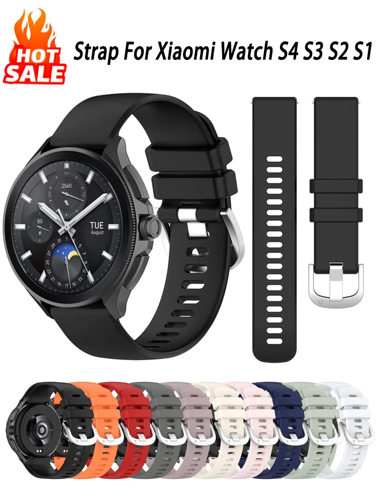 حزام سيليكون لساعة Xiaomi S4/S3/2 Pro/Mi Watch Sport Color 2 Correa 22mm أشرطة ساعات اليد لـ Redmi Watch5 Active/Lite سوار #1