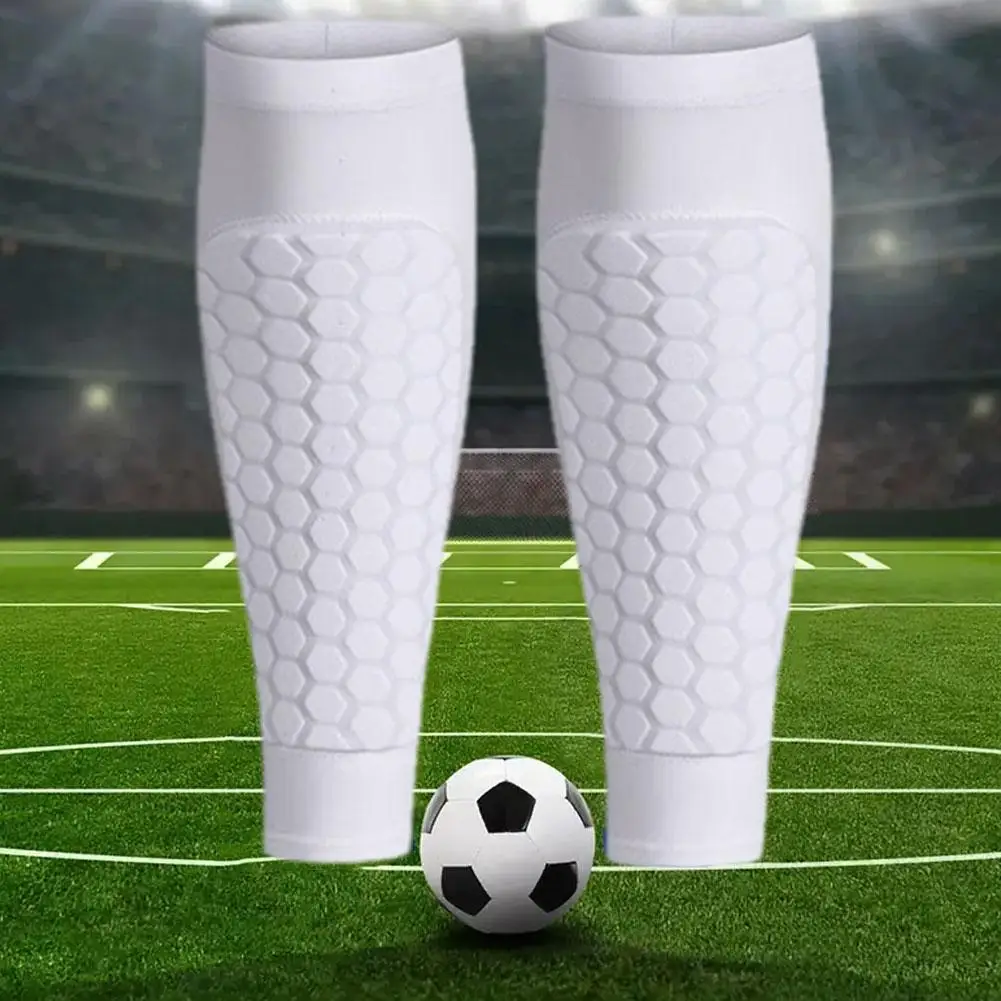 Leg Sleeves Shin Guards Shockproof Honeycomb Nylon Soccer Support Legging Sports Protector Soccer Shields Gear Shin Sock M7I2