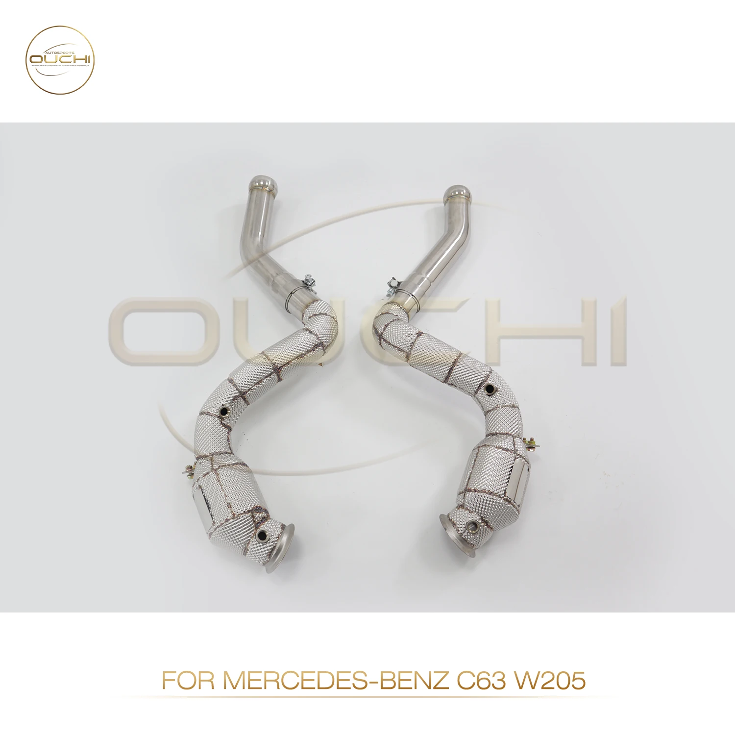

OUCHI Fast Shipping in 24 hours Catalysis Downpipe for Mercedes BENZ C63 W205 SS304 Exhaust In Stock With Heat Shield