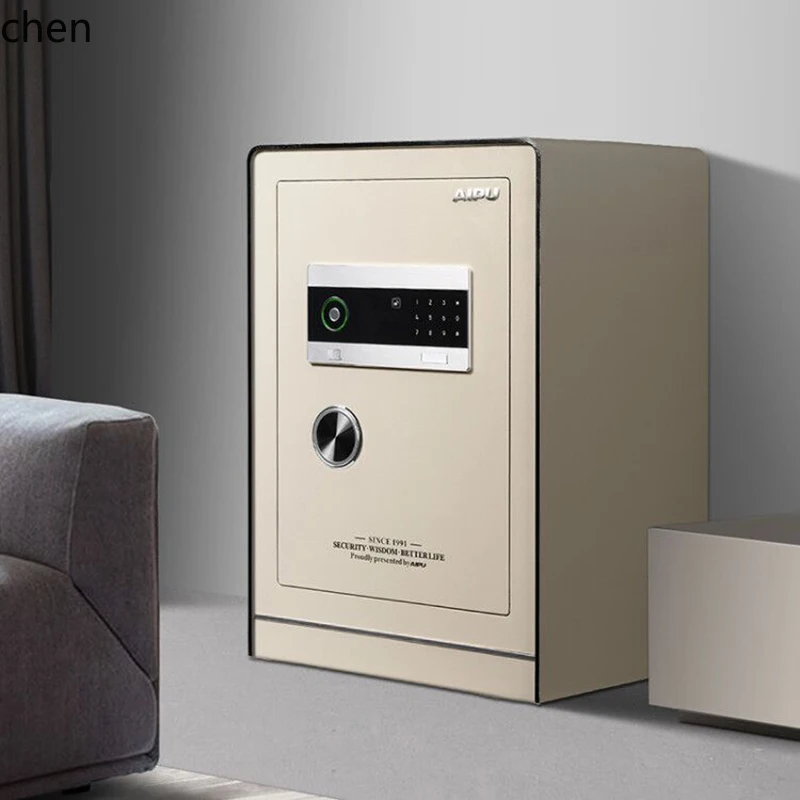 safe household smart fingerprint password box anti-theft bedside table integrated wardrobe embedded all-steel