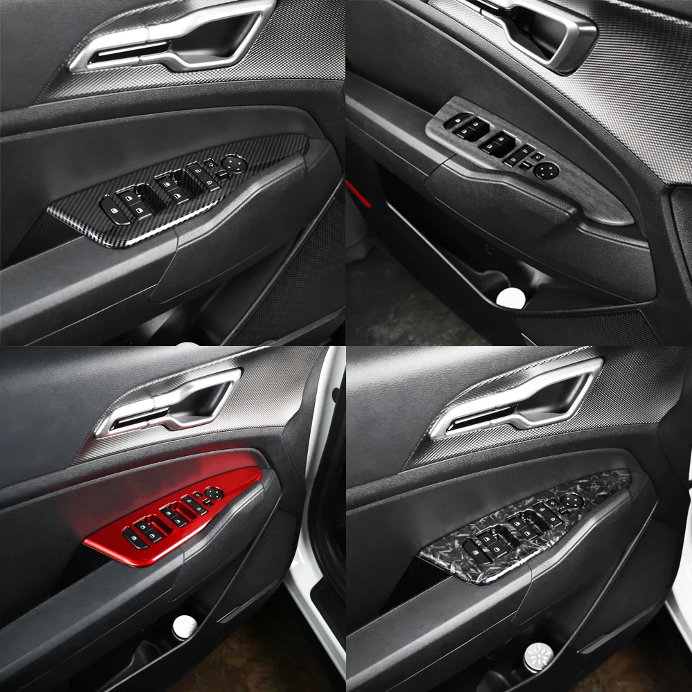 

LHD 4pcs Car Window Control Button Decoration Cover For Kia Sportage NQ5 Door Armrest Panel Sticker Interior Accessories