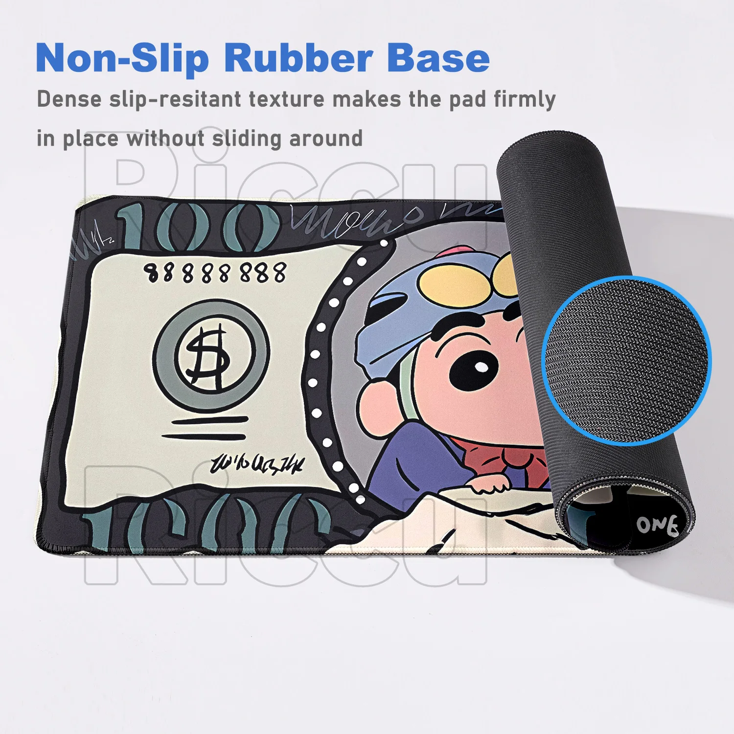 Pastelli Shinchans XL Tappetino per mouse 90x40 cm Stampa HD Tappetino da scrivania da gioco con bordo di bloccaggio Tappetino per tastiera PC antiscivolo per computer Gamer