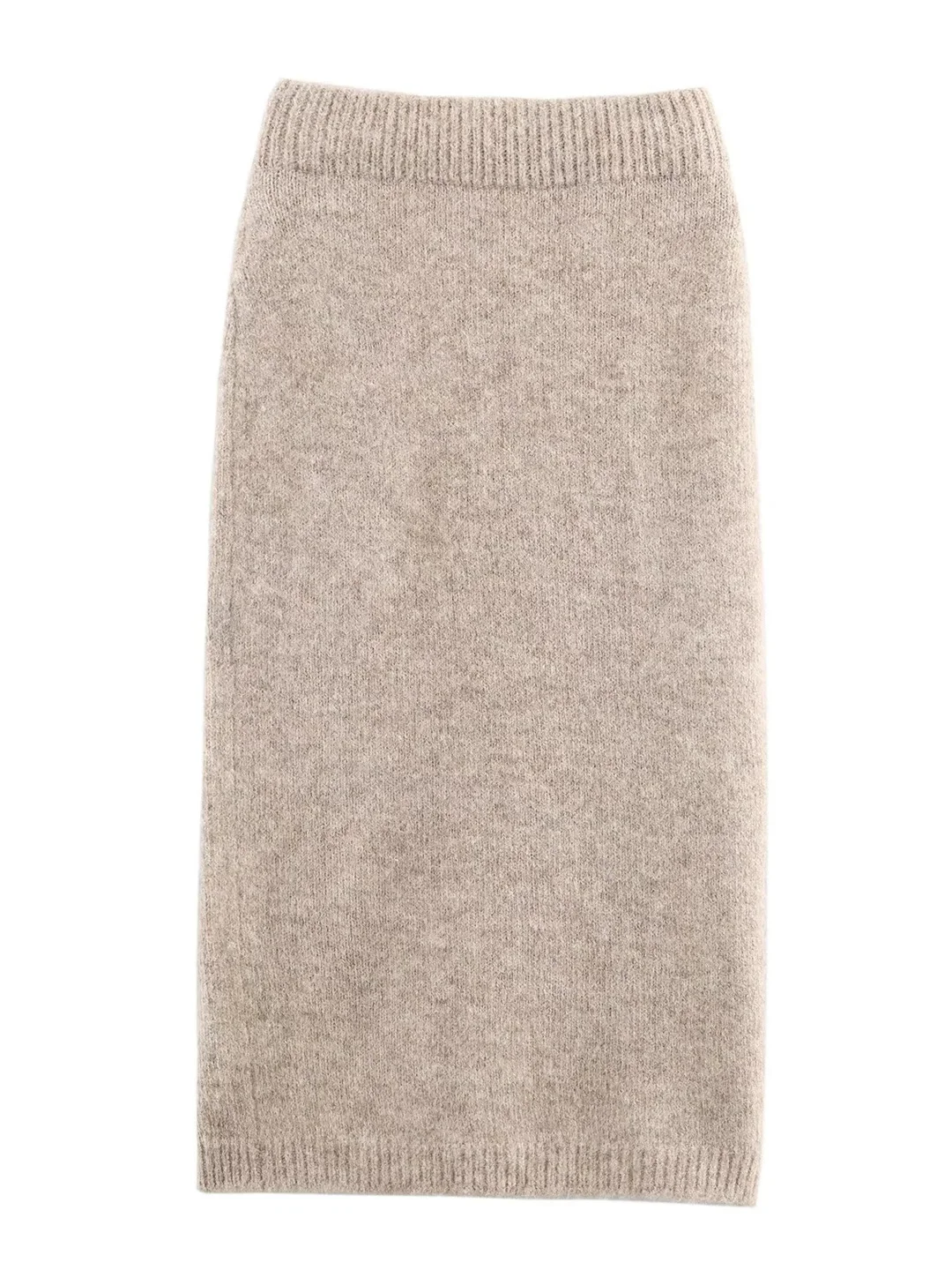 레트로 니트 세트 벨트 미디 스커트 컬러 페이딩 효과 V넥 오픈 가디건 따뜻한 캐주얼 겨울 패션 여성용 세트