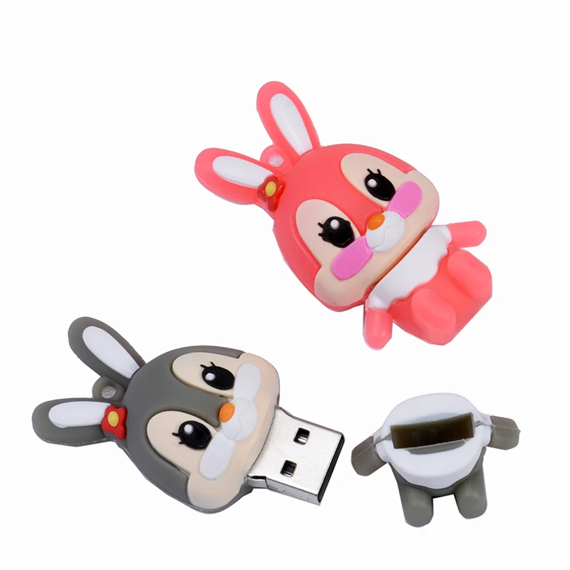 Lovely Rabbit USB Flash Drives 128GB Cute Memory Stick 64GB Real Capacity Pen Drive 32GB regali creativi per ragazze Pendrive 16GB