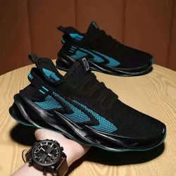 Men Sneakers Breathable Casual Shoes Fashion Outdoor Running Shoe Mesh Flying Weaving Men Shoes Non-Slip Lightweight Tennis Shoe