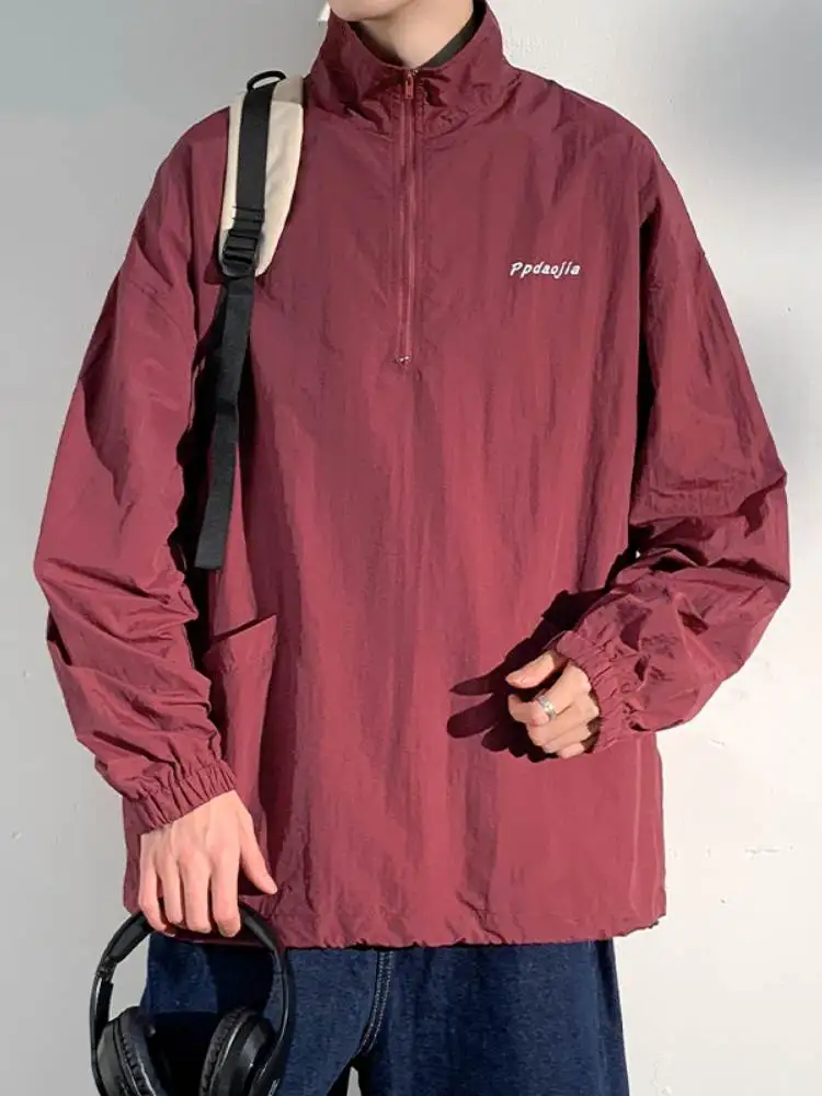 

Men's Lightweight Loose Fit Outdoor Sun Protection Jaet f Zip UPF50 Qui Dry Faionable Summer UV Protection Coat