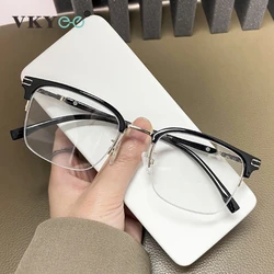 VICKY Men's Business Classic Half Frame Anti Blue Light Reading Glasses Myopia Hyperopia Customizable Prescription TR2242