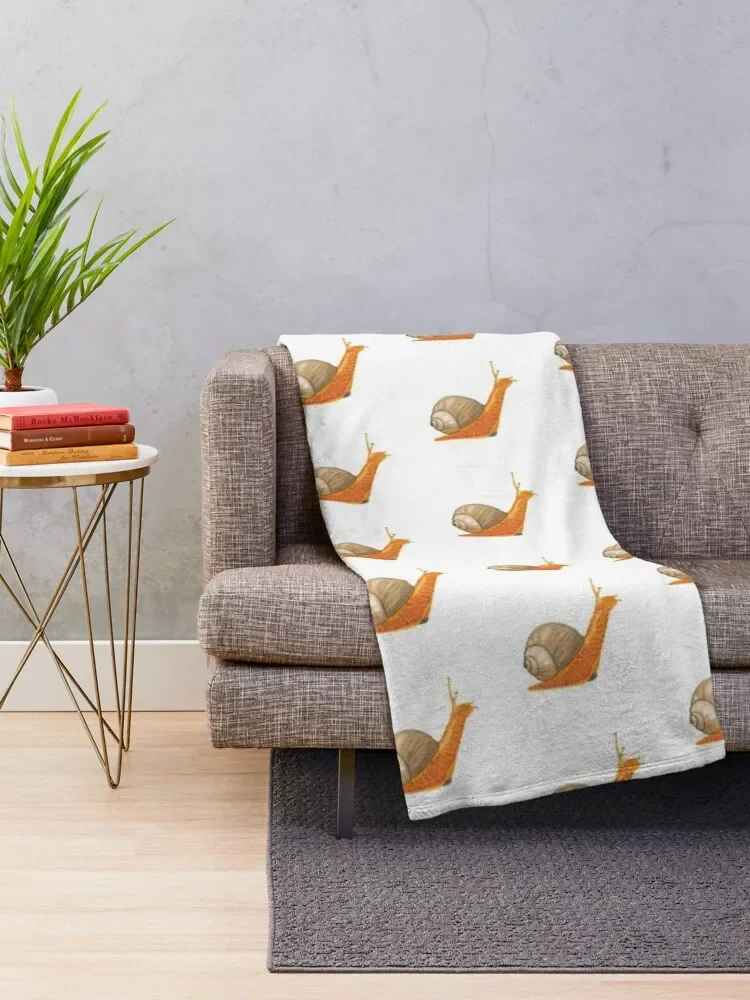 Snail - Orange Throw Blanket Bed Decorative Throw Beautifuls Large Blankets