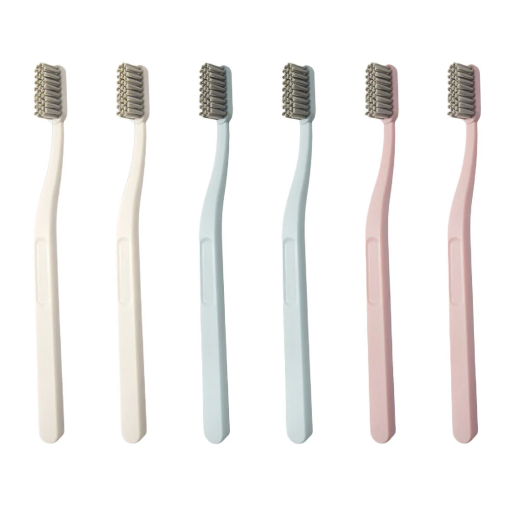 6 Pcs Gadget Adult Stiff Brush Toothbrushes Portable Cleaners Hard Bristles Hair