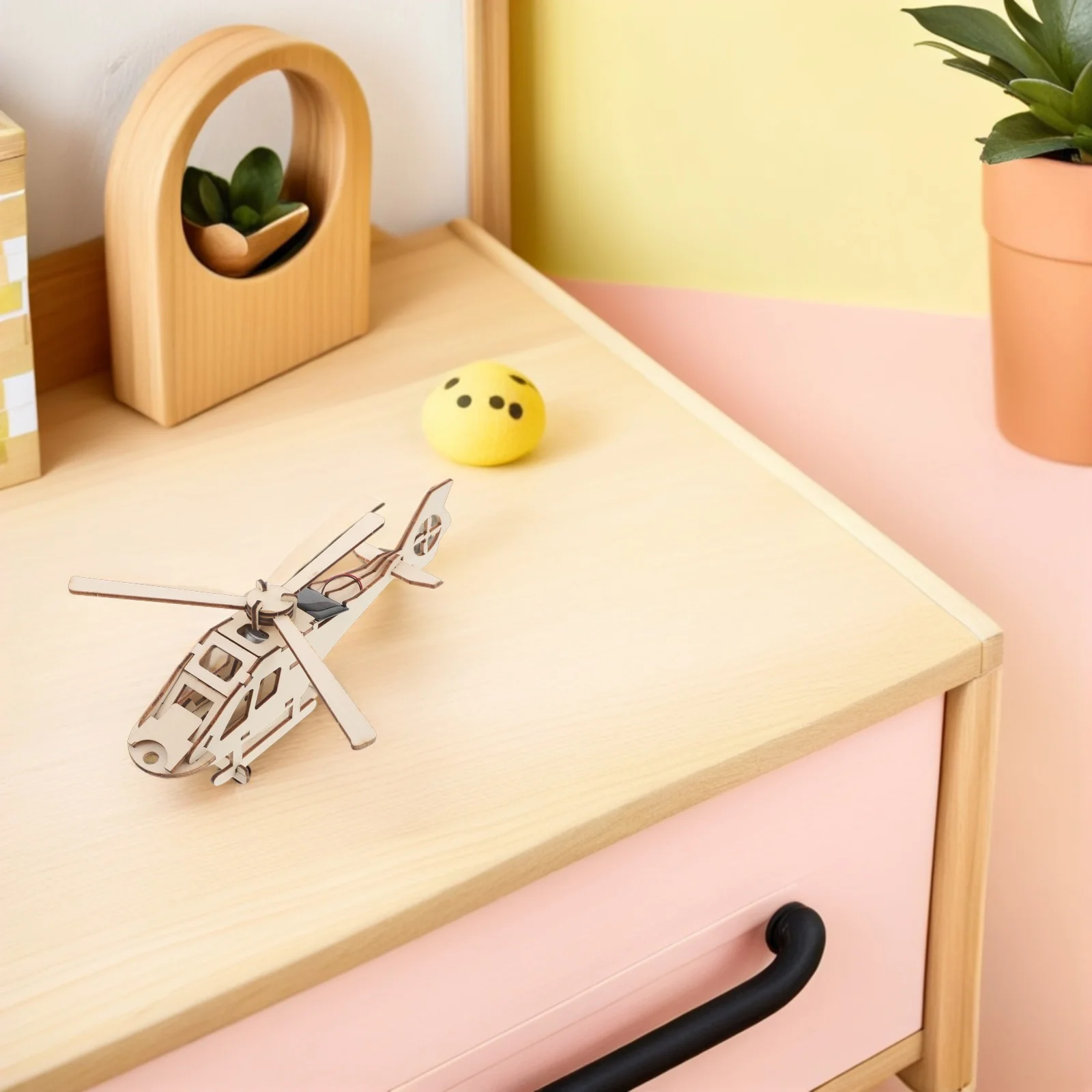 

1Set Solar Powered Helicopter DIY Wooden Construction Kit for Kids Science Experiment Stem Project Educational Engineering