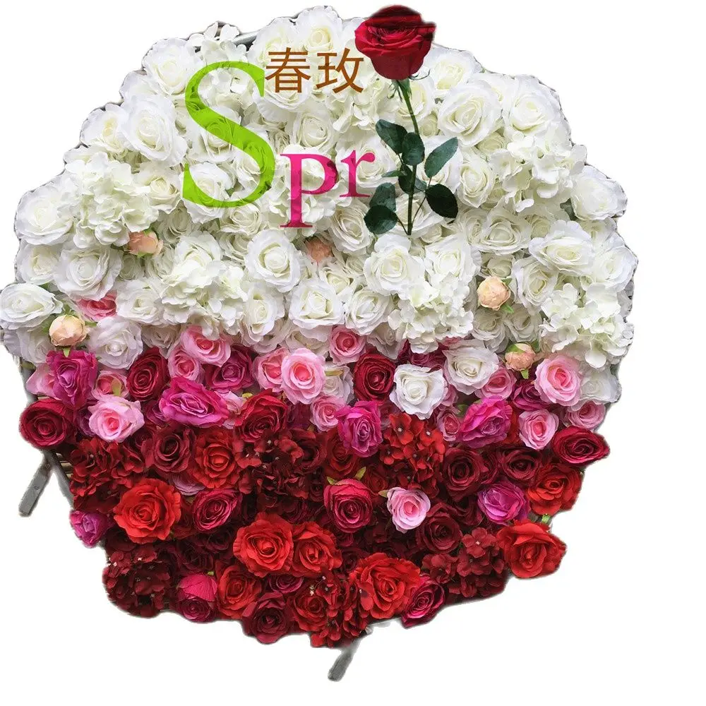 

SPR ROUND 2m dia China Supplies Home Decor Rose Peony Arrangement Silk Artificial Flower Wall Panel Backdrop Wedding Decoration