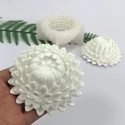 2024 New 3D Lotus candle silicone mold Blooms Lotus flower Aromatherapy Gypsum mould Resin mold cake molds DIY Desk Decor