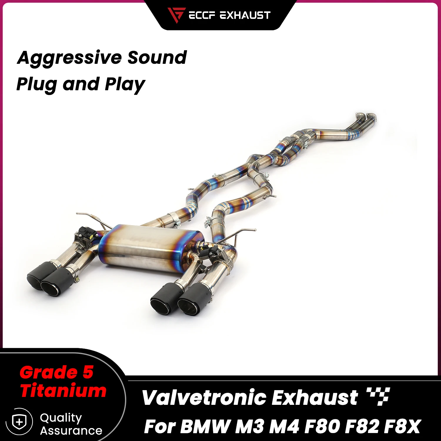 

TItanium Valved Catback Exhaust for BMW M3 M4 F80 F82 F8X Unleash True Exhaust Performance