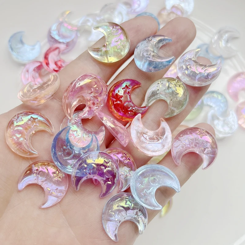 20pcs mix cute resin mini moon octopus flower flat back rhinestone cutting and pasting DIY jewelry craft decoration accessories