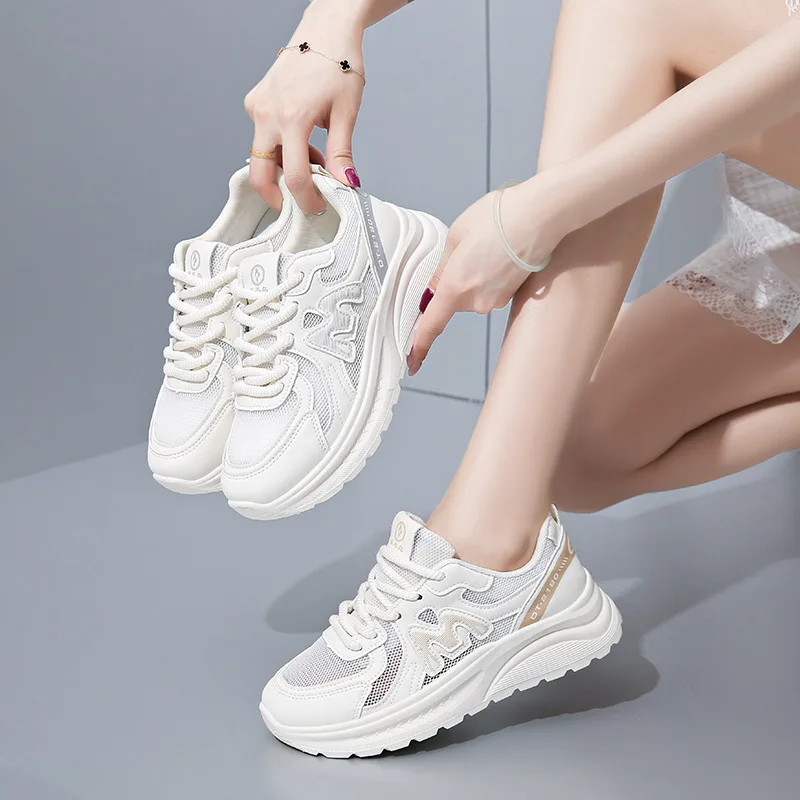 Forrest Gump femmes chaussures à semelles épaisses papa chaussures respirant sport chaussures de course décontractées chaussures d'entraînement confortables et polyvalentes