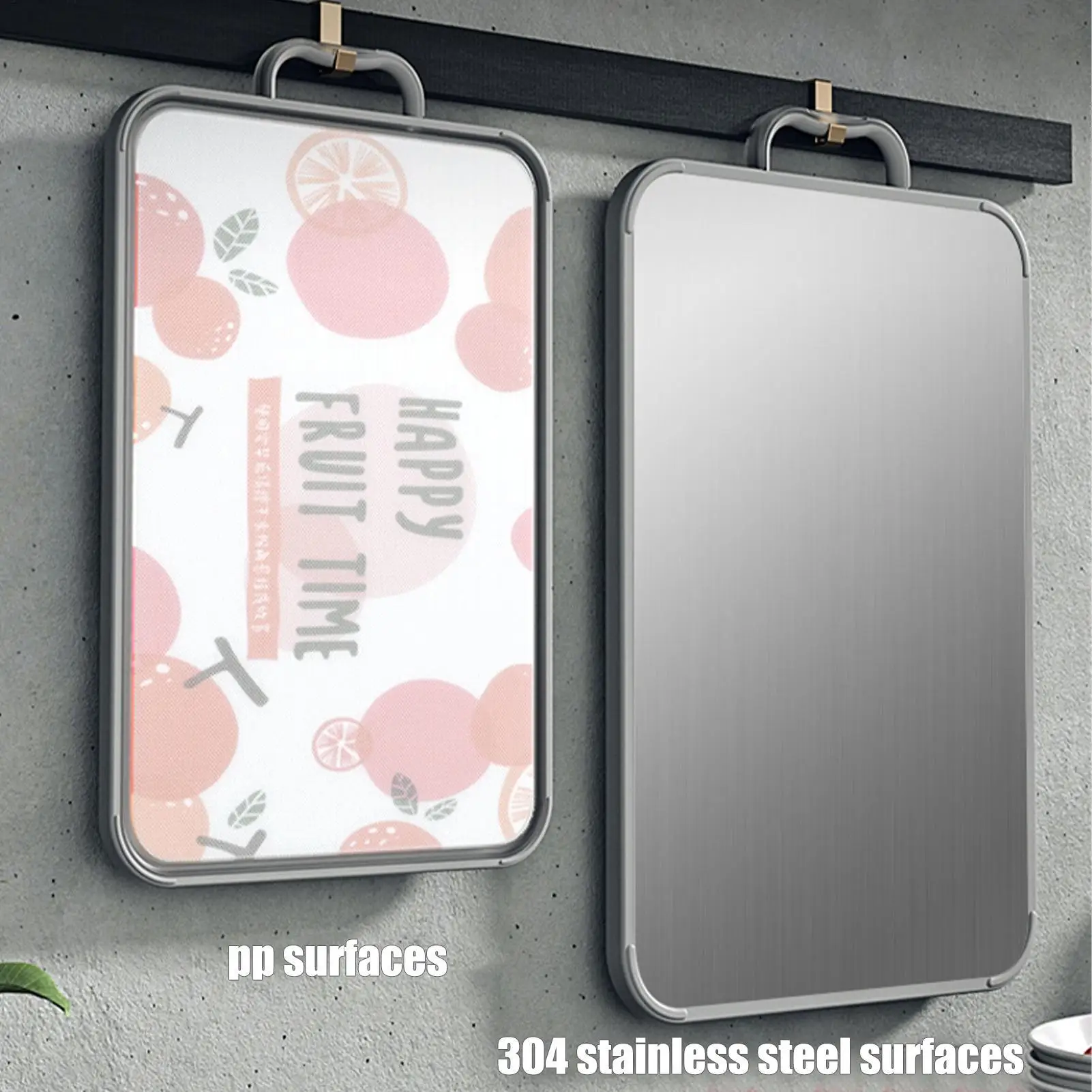 

Stainless Cutting Board Metal Chopping Cutting Board Double Sided Sturdy Multifunctional Kitchen Gadget Slicing Serving Tools