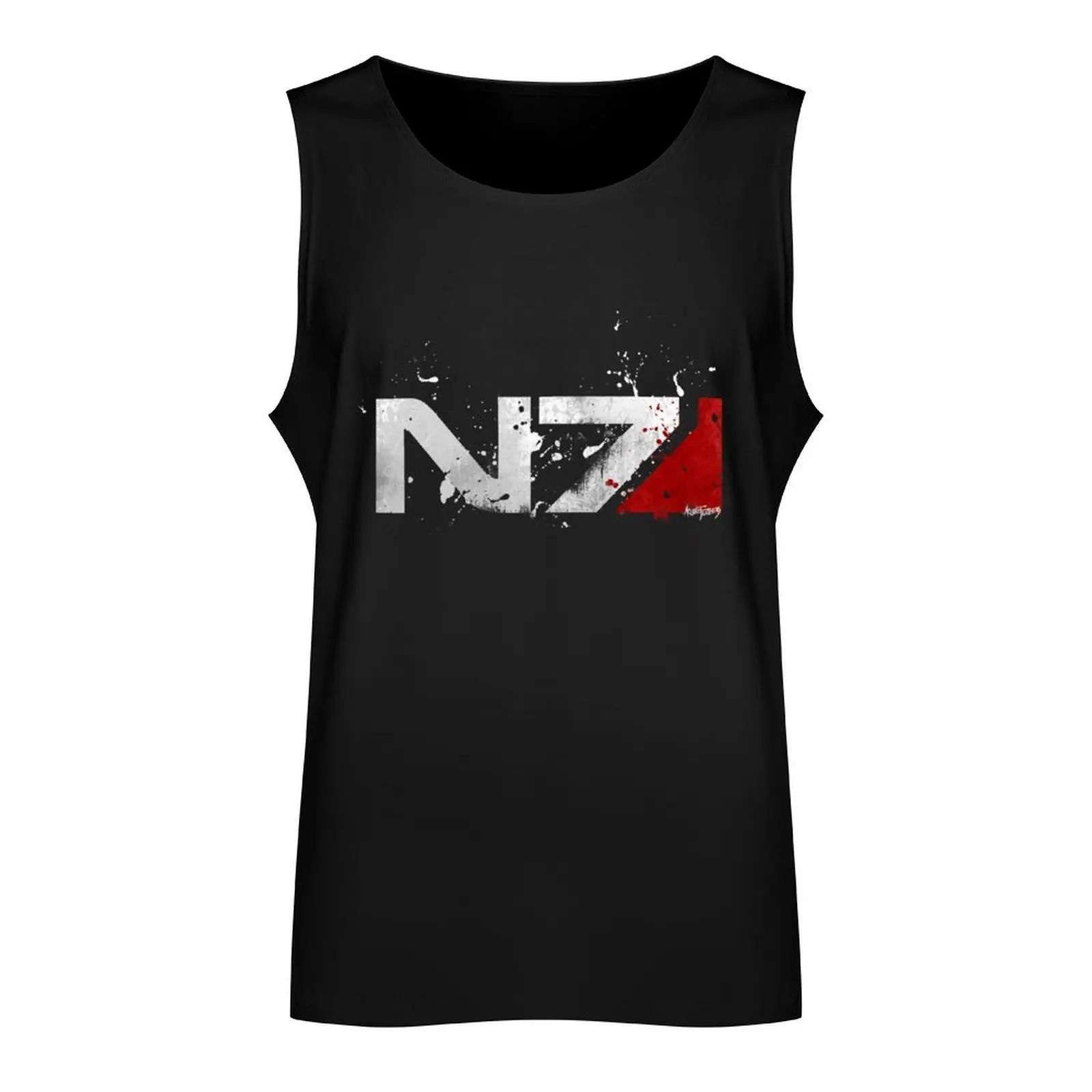 Mass Effect Distressed N7 Tank Top fitness clothing for men quick-drying t-shirt t shirts