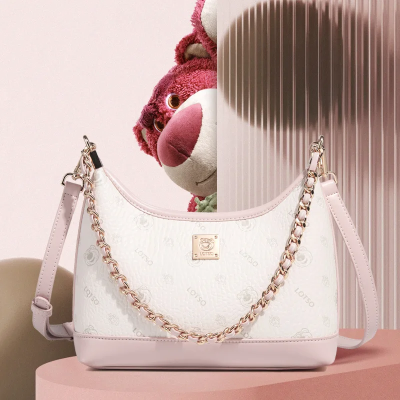 

Genuine Disney Purses And Handbags Original Case Strawberry Bear Fashion Printed Women's Bag Women's Premium Feeling Shoulder Ar