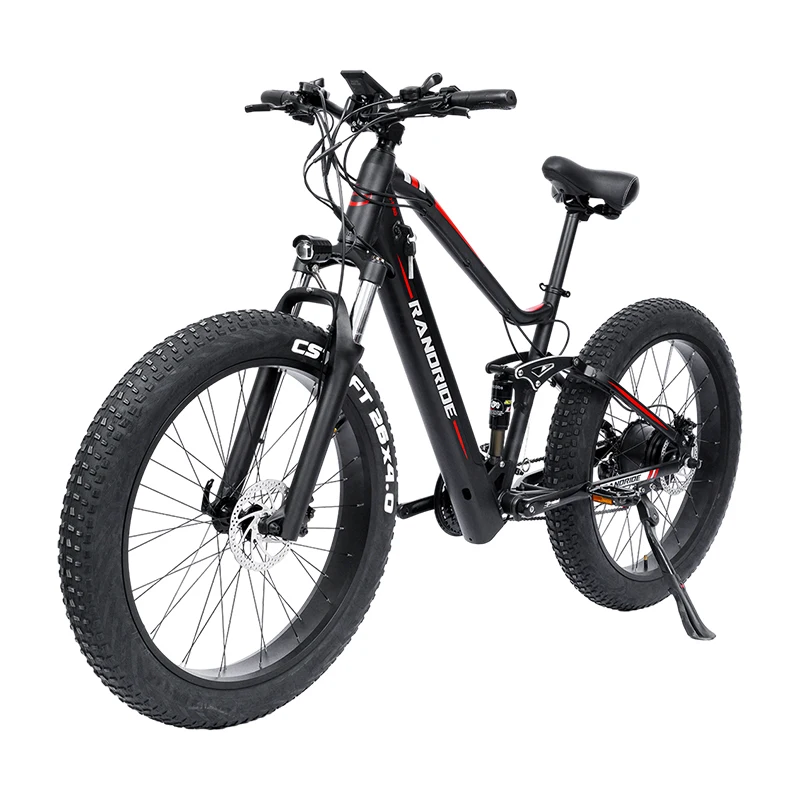 

RANDRIDE Electric Bicycle 1000W 48V 13.6Ah Removable Battery 26*4inch Fat Tire Ebike Mountain Off-Road 21 Speed Electric Bicycle