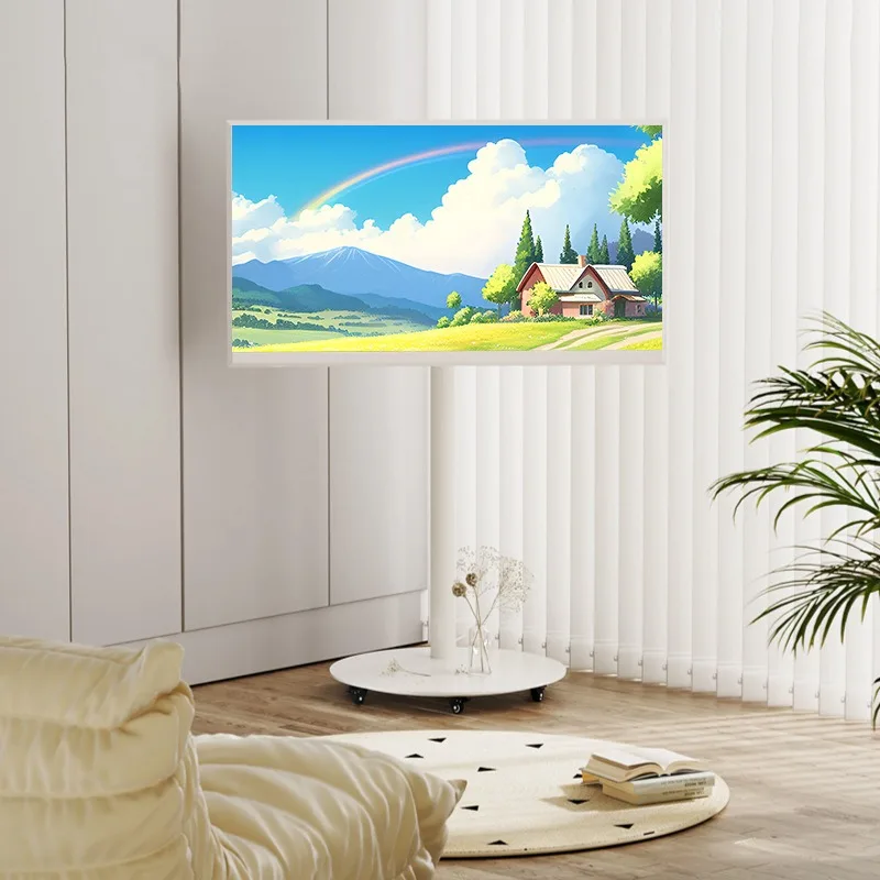 TV bracket, universal mobile TV cart with wheels, floor-to-ceiling retro art bracket for 32-70