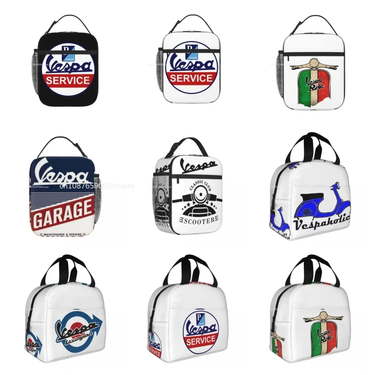 Vespa Logo 2 Thermal Insulated Lunch Bag School Reusable Lunch Container Cooler Thermal Lunch Box