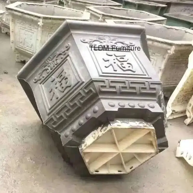 Chinese Creative Flower Pot Molds Cement Home Villa Garden Homemade Tool Bonsai Concrete Abrasive Mold Hexagonal Plastic Model