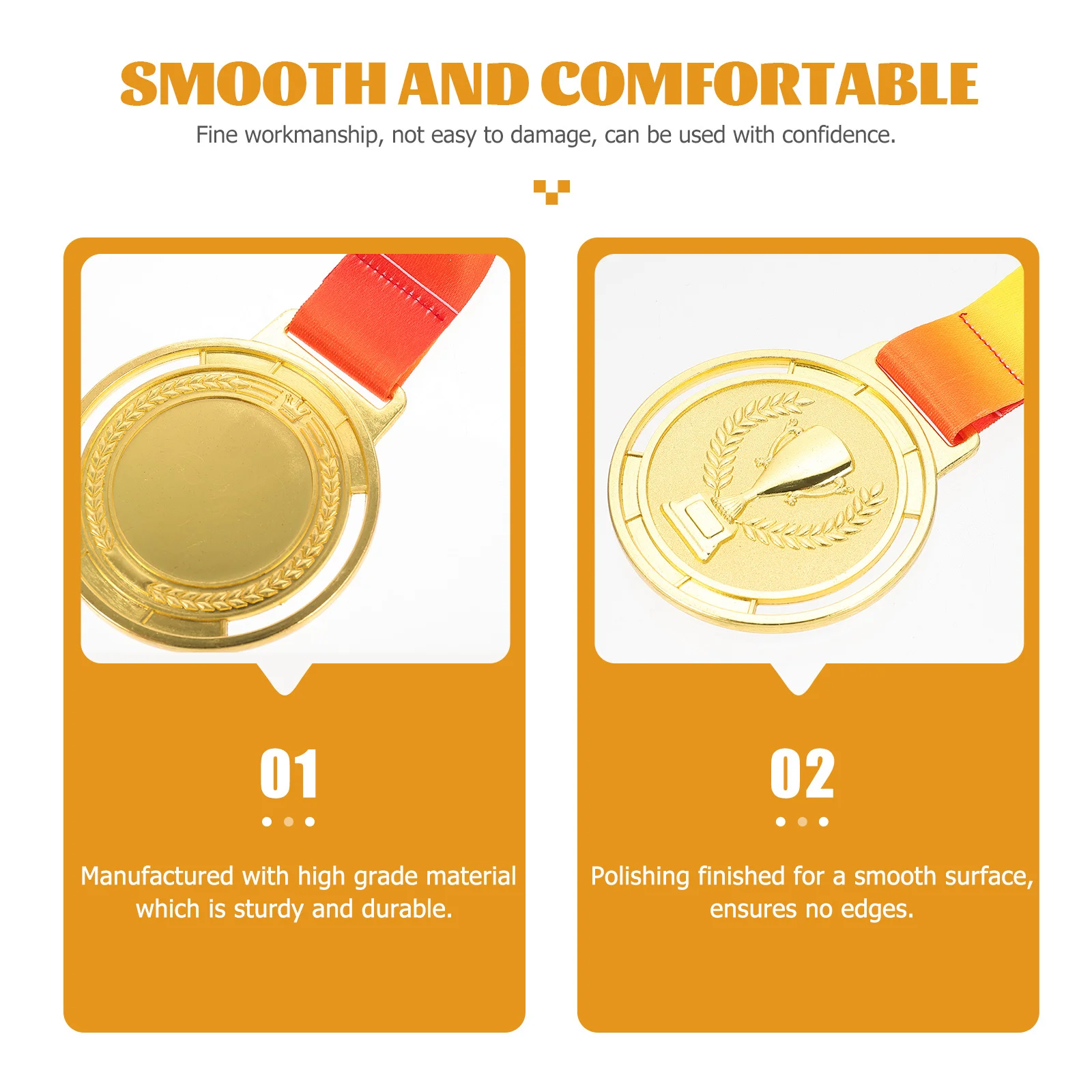 3pcs Gold Silver Bronze Medal Trophy Awards Metal Competition Medals For Sports Winner Kids Achievement Gift Universal Award