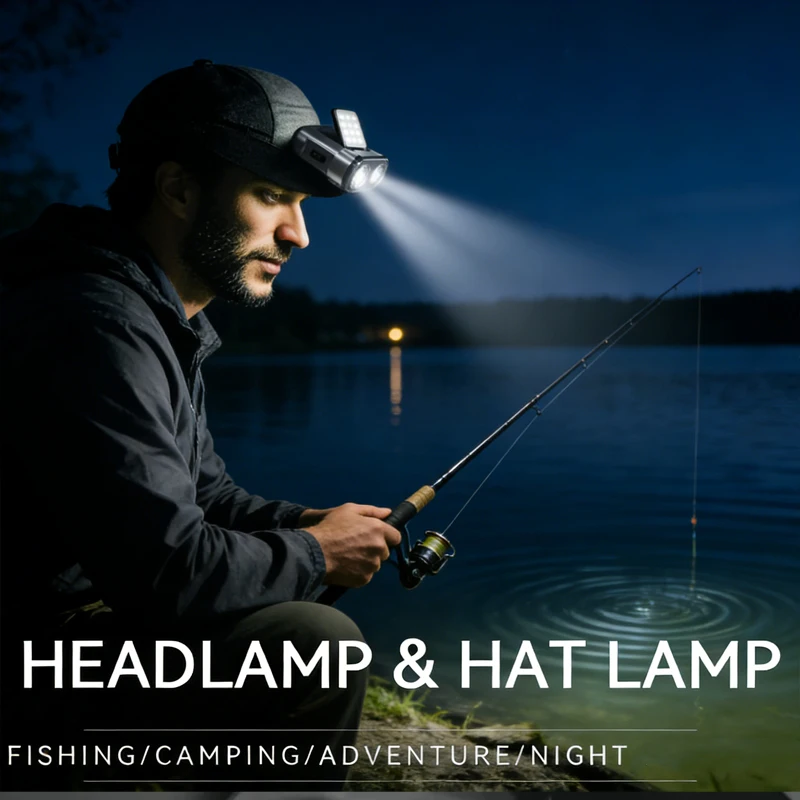 

Налобный фонарь, перезаряжаемый портативный вращающийся охотничий фонарь, аварийный светодиодный фонарик, передний велосипедный фонарь для рыбалки, освещение для рыбалки