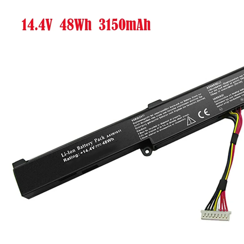 A41N1611 14.4V 48WH A41LK5H Battery For ASUS ROG GL553 GL553VD GL553VE GL553VW GL753VD GL753VE FX53V FZ53V ZX53V Series A41LP4Q