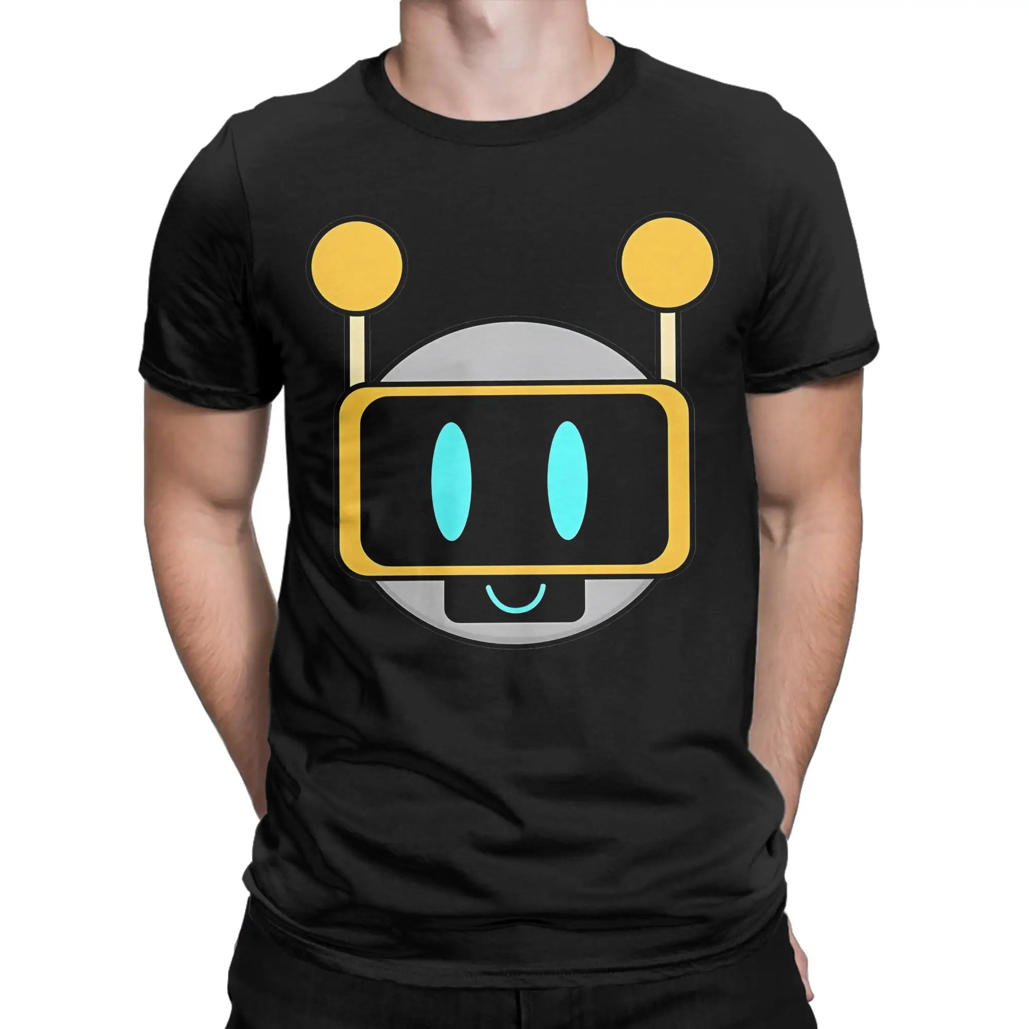 Men Women T-Shirts Sprunki Crazy Pure Cotton Tee Shirt Short Sleeve Mr Fun Bot Head  T Shirt Crewneck Tops Plus Size